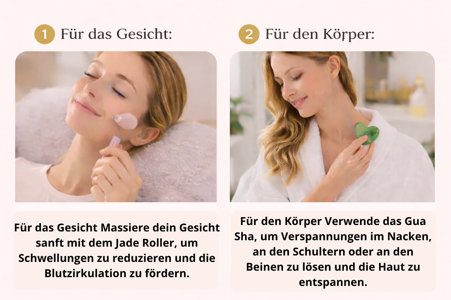 Die sanfte Anwendung des Jade-Rollers für eine glatte und frische Haut
